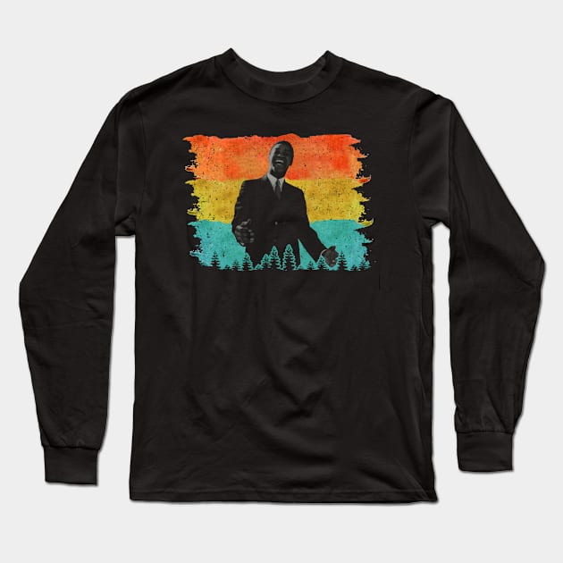 Cinematic R&B Anthem Intensity Sam Vintage Scenes Apparel Long Sleeve T-Shirt by Mandala Flowers